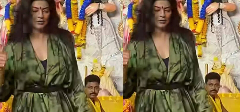 Sushmita celebrates Durga Puja with Rohman Shawl