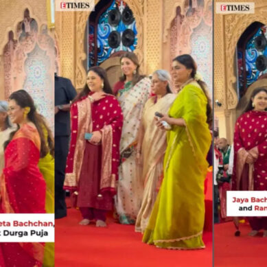 Jaya and Shweta join Rani at the Durga puja pandal