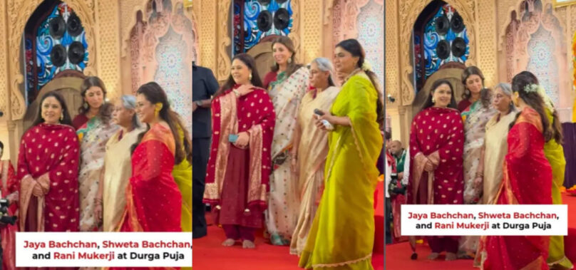 Jaya and Shweta join Rani at the Durga puja pandal