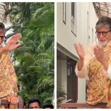 Big B interacts with fans outside Jalsa on 82nd b’day