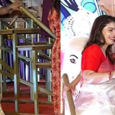 Kajol and Rani celebrate Vijayadasami in traditional