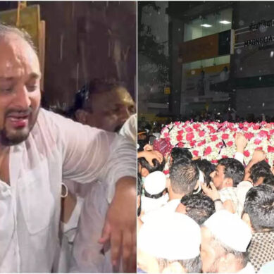 Zeeshan inconsolable during Baba Siddique’s Janaza