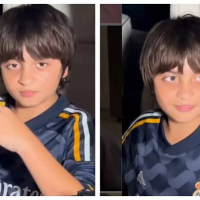 SRK’s son AbRam’s cute chat with paparazzi: Video