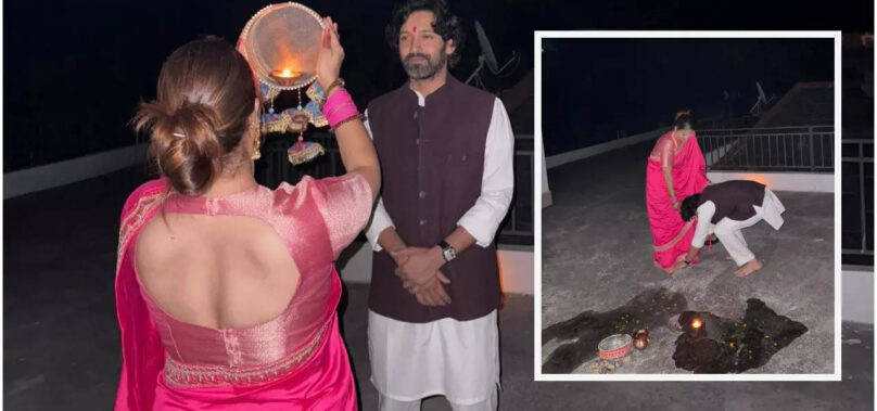 Vikrant touches his wife’s feet on Karwa Chauth – Pic