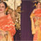 Rekha dazzles in orange saree at MM’s Diwali party