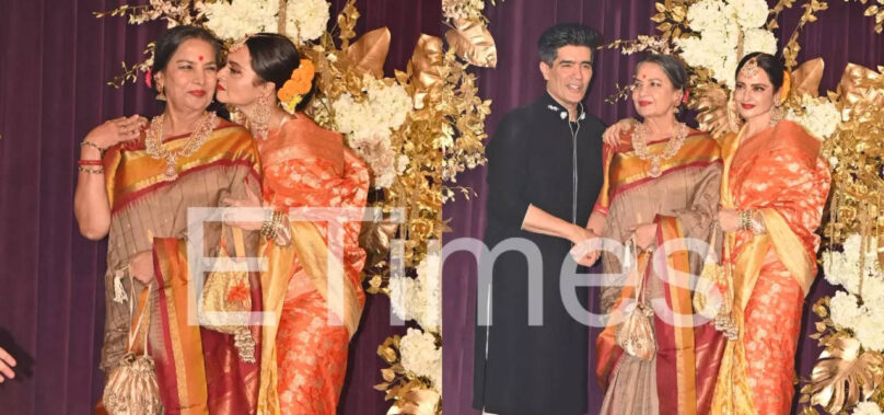 Rekha kisses Shabana Azmi at Diwali bash: PICS