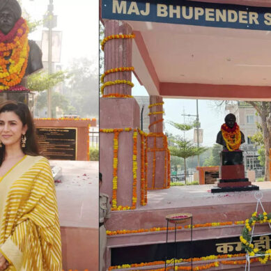 Nimrat unveils a war memorial dedicated to her father